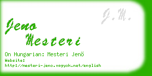 jeno mesteri business card